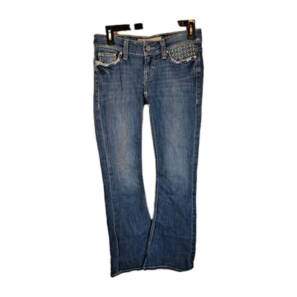 BKE Denim Women's Stella Jeans Size 24R (29x31) Slim Fit Flare Low-rise Stretch